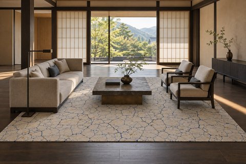 Interior with Craquelure in a suite (visualisation, AI-generated)
