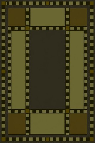 Rug design Secession in Olive tonal (visualisation, AI-generated)