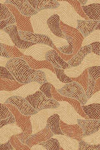 Rug design Strand in Camel & Petrol (visualisation, AI-generated)