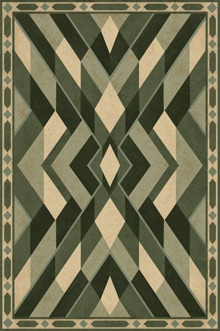 Rug design Intarsia in Olive deep (visualisation, AI-generated)