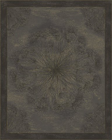 Rug design Seedhead in Soot (visualisation, AI-generated)