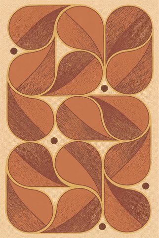 Rug design Seedpod in Terracotta & Umber (visualisation, AI-generated)
