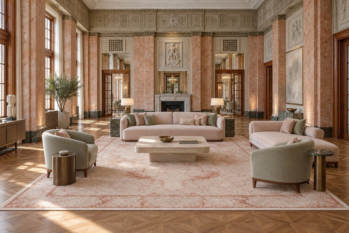 Interior with Medallion in a lobby (visualisation, AI-generated)