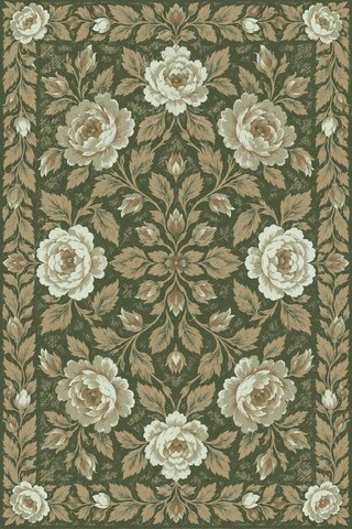 Rug design Garland in Olive deep (visualisation, AI-generated)