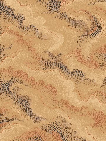Rug design Ruyi in Camel & Petrol (visualisation, AI-generated)