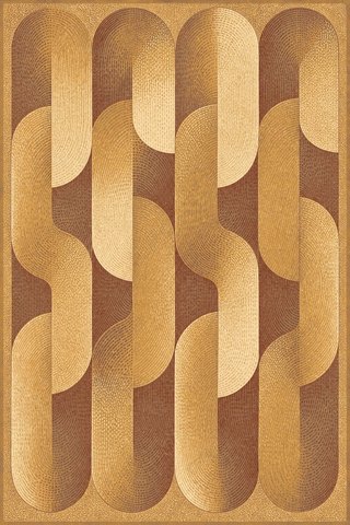 Rug design Shackle in Apricot & Indigo (visualisation, AI-generated)