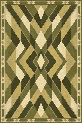Rug design Intarsia in Olive tonal (visualisation, AI-generated)