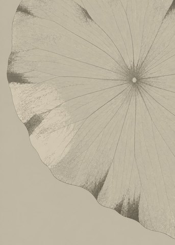 Rug design Lotus in Limed Oak (visualisation, AI-generated)
